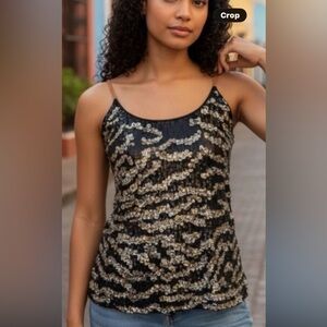 M.Patmos silk and sequin spaghetti tank size medium